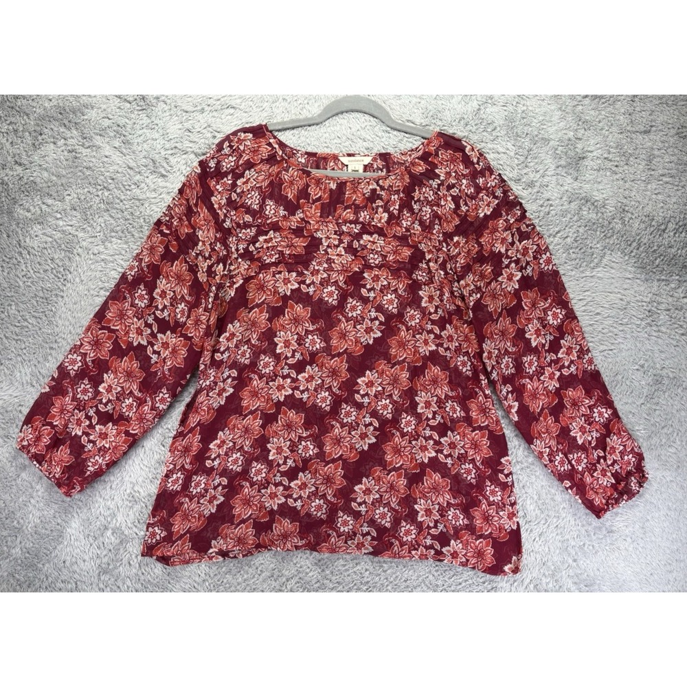 Sundance Womens Large 100% Silk Floral Peasant Blouse Imperial Gardens Boho Top - Picture 6 of 12
